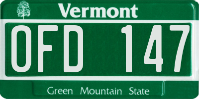 VT license plate OFD147