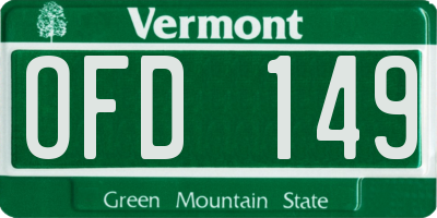 VT license plate OFD149