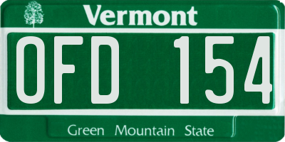 VT license plate OFD154