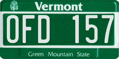 VT license plate OFD157