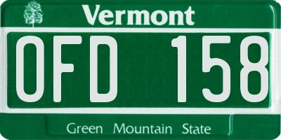 VT license plate OFD158
