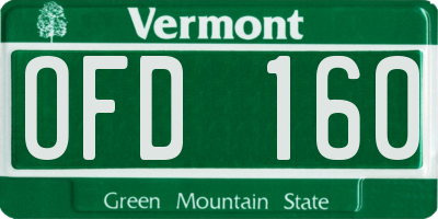 VT license plate OFD160