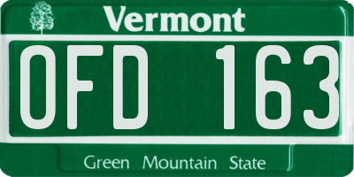 VT license plate OFD163