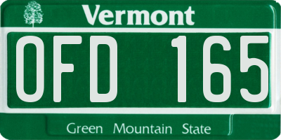 VT license plate OFD165
