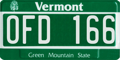 VT license plate OFD166