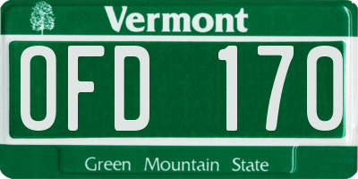 VT license plate OFD170