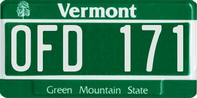 VT license plate OFD171