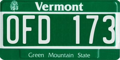 VT license plate OFD173