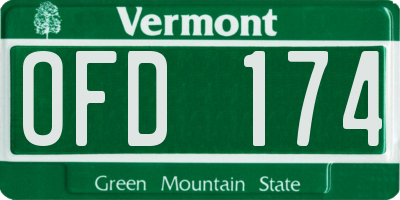 VT license plate OFD174