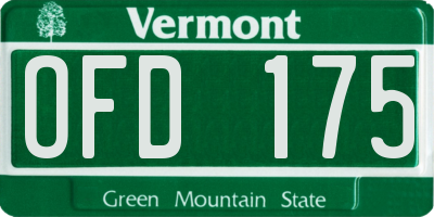 VT license plate OFD175