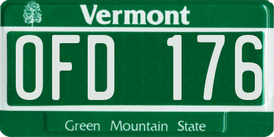 VT license plate OFD176