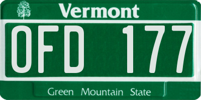 VT license plate OFD177