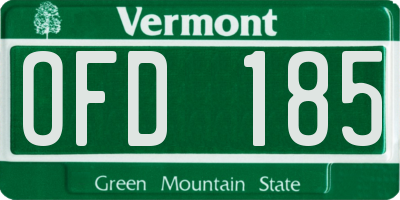 VT license plate OFD185