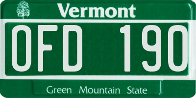 VT license plate OFD190