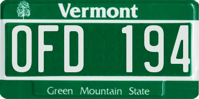 VT license plate OFD194