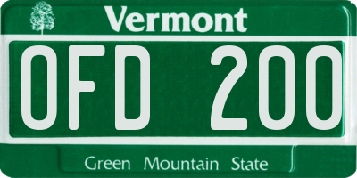 VT license plate OFD200