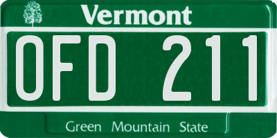 VT license plate OFD211
