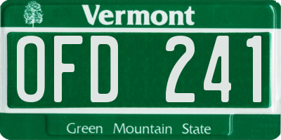 VT license plate OFD241