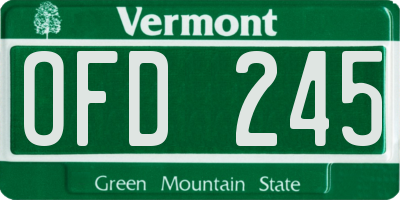VT license plate OFD245