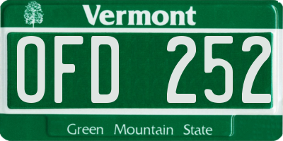 VT license plate OFD252
