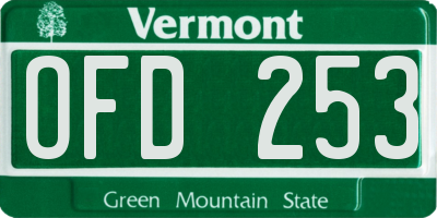 VT license plate OFD253