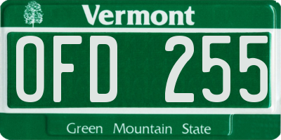 VT license plate OFD255