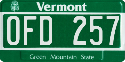 VT license plate OFD257