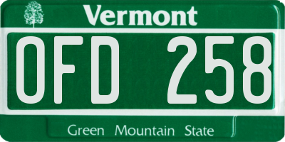 VT license plate OFD258