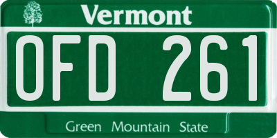 VT license plate OFD261