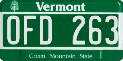 VT license plate OFD263