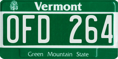 VT license plate OFD264