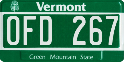 VT license plate OFD267