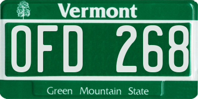 VT license plate OFD268