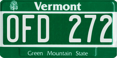 VT license plate OFD272