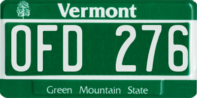 VT license plate OFD276