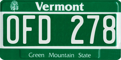 VT license plate OFD278