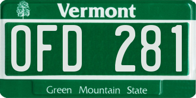 VT license plate OFD281