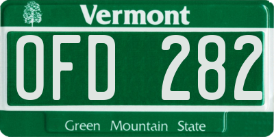 VT license plate OFD282