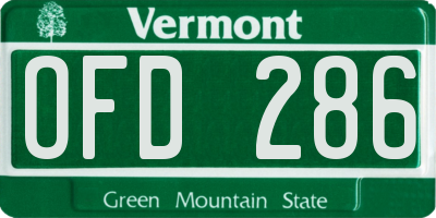 VT license plate OFD286