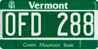 VT license plate OFD288