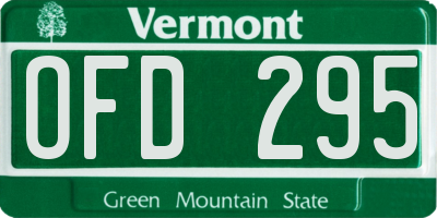 VT license plate OFD295