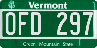 VT license plate OFD297