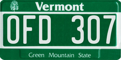 VT license plate OFD307