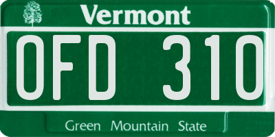VT license plate OFD310