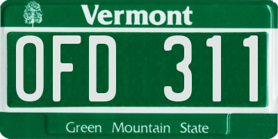 VT license plate OFD311