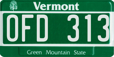 VT license plate OFD313