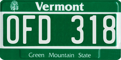 VT license plate OFD318
