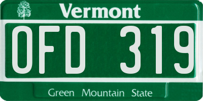VT license plate OFD319