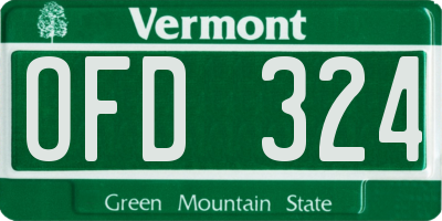 VT license plate OFD324
