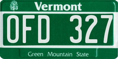 VT license plate OFD327